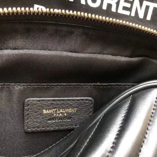 Fake YSL Saint Laurent Monogram Lou Lou Camera Bag Black Replica