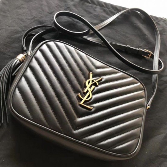 Fake YSL Saint Laurent Monogram Lou Lou Camera Bag Black Replica