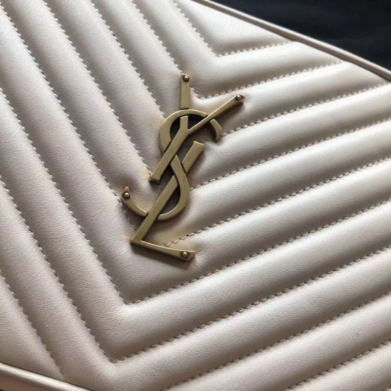 Fake YSL Saint Laurent Monogram Lou Lou Camera Bag White Replica