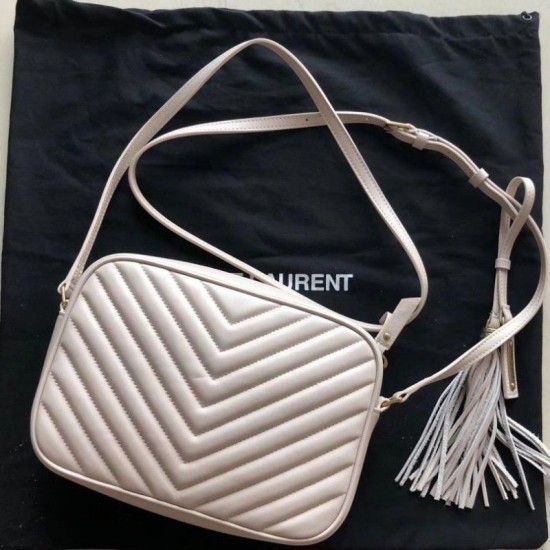 Fake YSL Saint Laurent Monogram Lou Lou Camera Bag White Replica