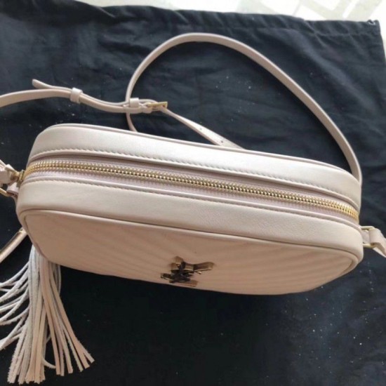 Fake YSL Saint Laurent Monogram Lou Lou Camera Bag White Replica