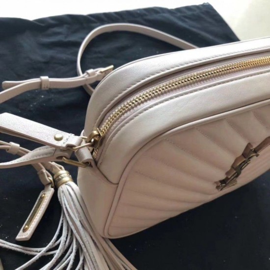 Fake YSL Saint Laurent Monogram Lou Lou Camera Bag White Replica