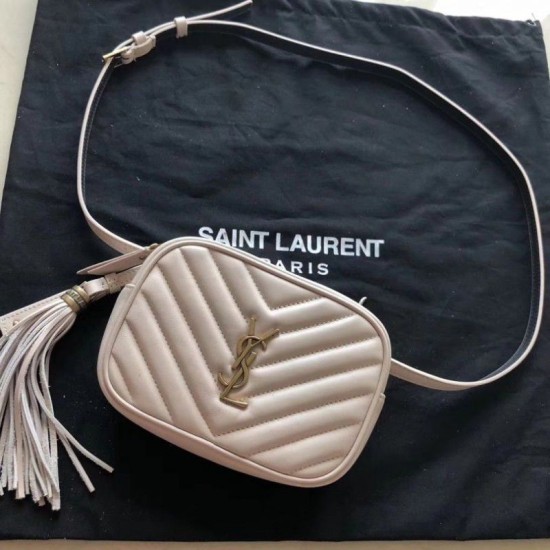 Fake YSL Saint Laurent Monogram Lou Lou Camera Bag White Replica