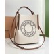 Replica Burberry Small Logo Graphic Cotton Canvas Peggy Bucket Bag Cream