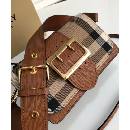 Replica Burberry Small Buckle Crossbody Bag Coffee