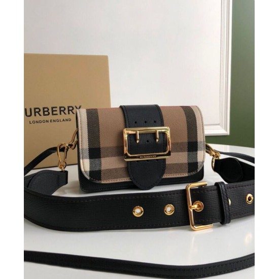 Replica Burberry Small Buckle Crossbody Bag Black Replica Burberry Small Buckle Crossbody Bag Black