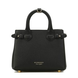 Replica Burberry The Banner Small Leather Bag Black