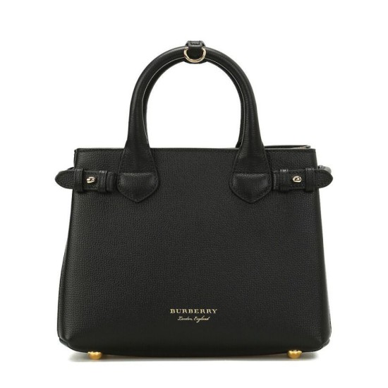 Replica Burberry The Banner Small Leather Bag Black