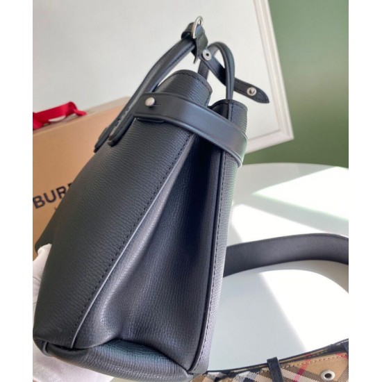 Replica Burberry The Banner Small Leather Bag Black