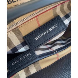 Replica Burberry The Banner Small Leather Bag Black