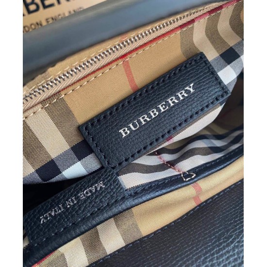 Replica Burberry The Banner Small Leather Bag Black