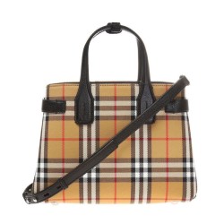 Replica Burberry Banner Small Vintage Check Tote Bag Black