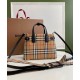 Fake Burberry Banner Small Vintage Check Tote Bag Black Replica
