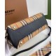 Fake Burberry Banner Small Vintage Check Tote Bag Black Replica