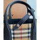 Fake Burberry Banner Small Vintage Check Tote Bag Black Replica