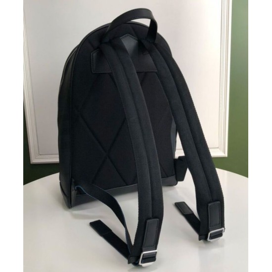 Replica Burberry London Check and Leather Backpack Dark Blue