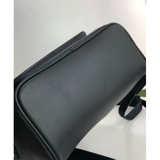 Replica Burberry London Check and Leather Backpack Dark Blue