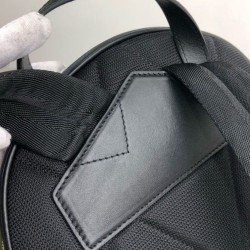 Replica Burberry London Check and Leather Backpack Dark Blue