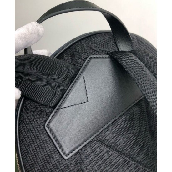 Replica Burberry London Check and Leather Backpack Dark Blue
