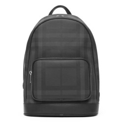 Fake Burberry London Check and Leather Backpack Black Replica