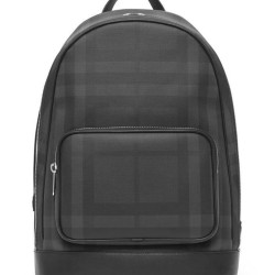 Fake Burberry London Check and Leather Backpack Black Replica