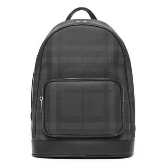 Fake Burberry London Check and Leather Backpack Black Replica