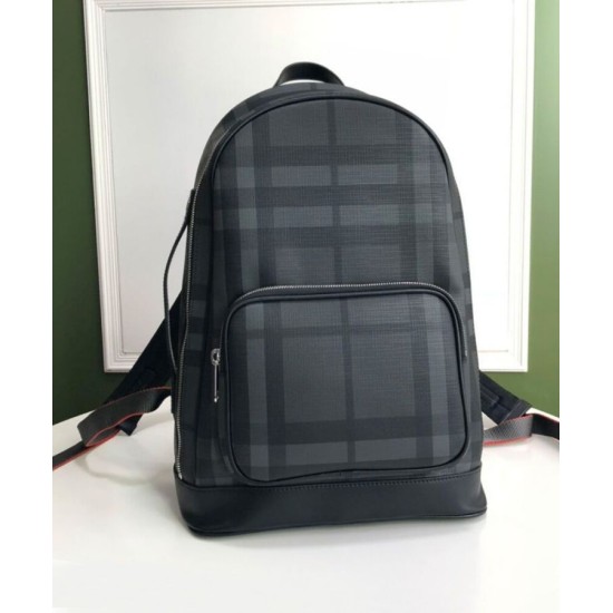 Fake Burberry London Check and Leather Backpack Black Replica