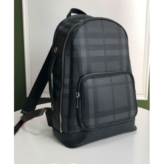 Fake Burberry London Check and Leather Backpack Black Replica