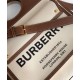 Fake Burberry Medium Two-tone Canvas and Leather Pocket Bag Coffee Replica