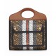 Fake Burberry Mini Monogram Stripe E-canvas Pocket Bag Coffee Replica