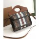 Fake Burberry Mini Monogram Stripe E-canvas Pocket Bag Coffee Replica