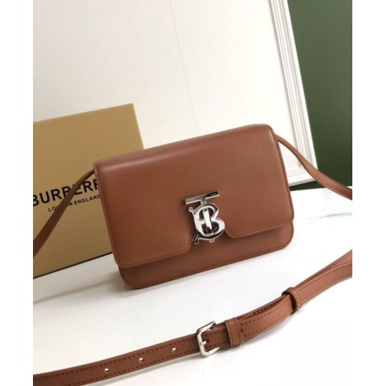 Replica Burberry Small Leather TB Bag Coffee