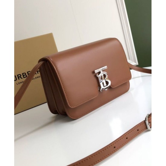 Replica Burberry Small Leather TB Bag Coffee