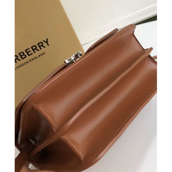 Replica Burberry Small Leather TB Bag Coffee