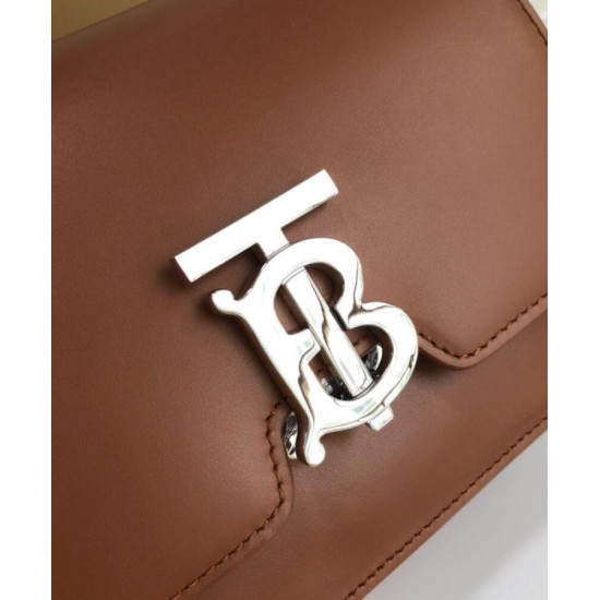 Replica Burberry Small Leather TB Bag Coffee