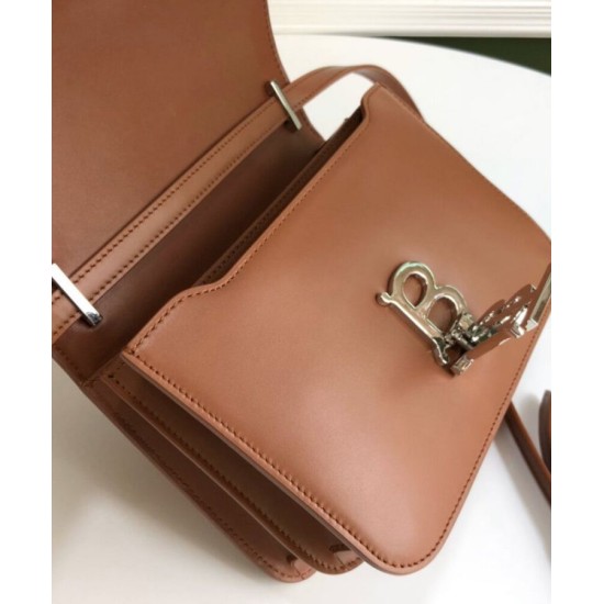 Replica Burberry Small Leather TB Bag Coffee