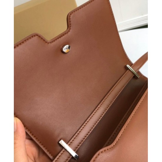 Replica Burberry Small Leather TB Bag Coffee