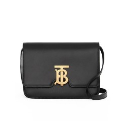 Replica Burberry Small Leather TB Bag Black