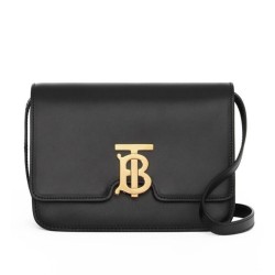 Replica Burberry Small Leather TB Bag Black