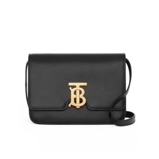 Replica Burberry Small Leather TB Bag Black