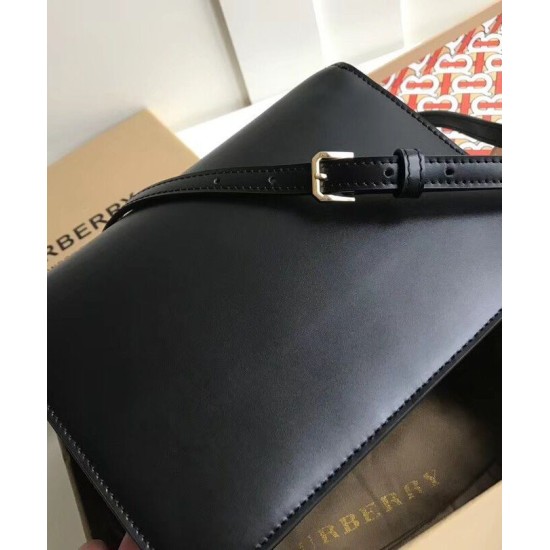Replica Burberry Small Leather TB Bag Black