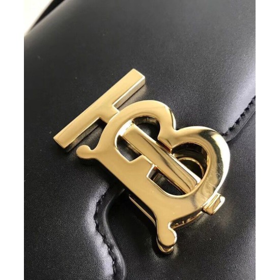 Replica Burberry Small Leather TB Bag Black