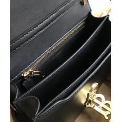 Replica Burberry Small Leather TB Bag Black