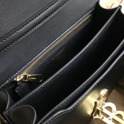 Replica Burberry Small Leather TB Bag Black