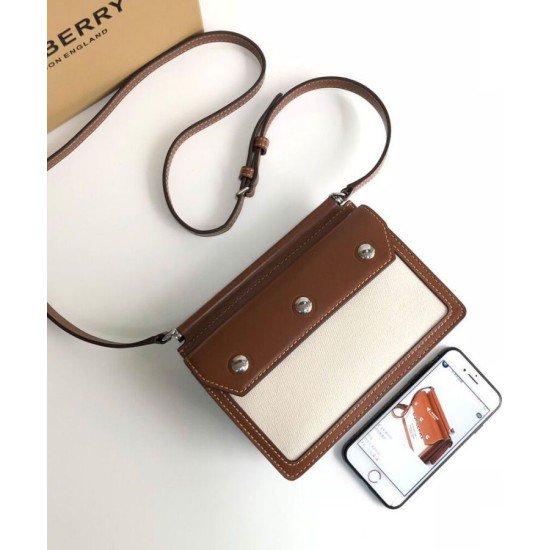 Replica Burberry Mini Horseferry Print Title Bag with Pocket Detail Coffee Replica Burberry Mini Horseferry Print Title Bag with Pocket Detail Coffee