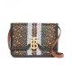 Replica Burberry Small Monogram Stripe E-canvas TB Bag Coffee