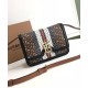 Replica Burberry Small Monogram Stripe E-canvas TB Bag Coffee