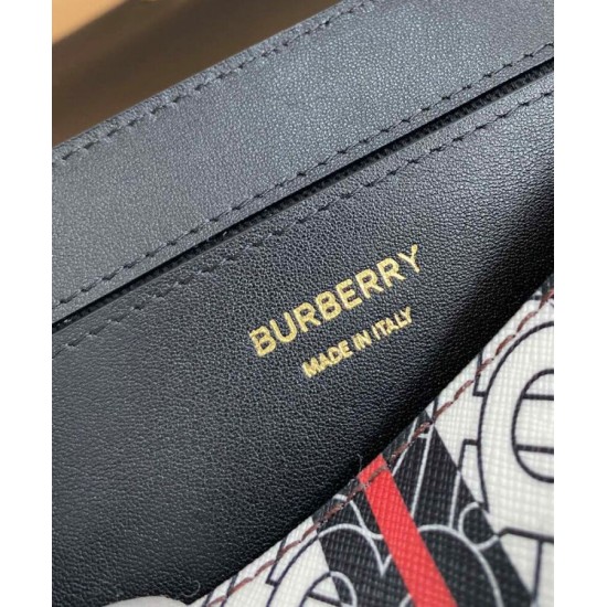 Replica Burberry Monogram Stripe E-canvas Note Crossbody Bag Coffee