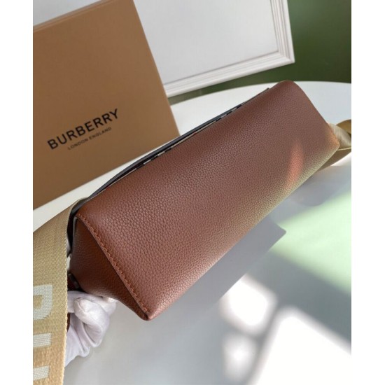 Replica Burberry Leather and Vintage Check Note Crossbody Bag Coffee Replica Burberry Leather and Vintage Check Note Crossbody Bag Coffee