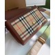 Replica Burberry Leather and Vintage Check Note Crossbody Bag Coffee Replica Burberry Leather and Vintage Check Note Crossbody Bag Coffee